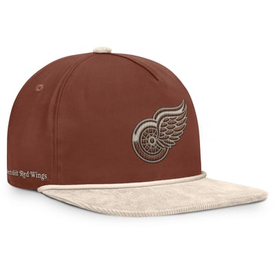 Detroit Red Wings Fanatics Reminisce Vintage Adjustable Hat - Brown/Cream